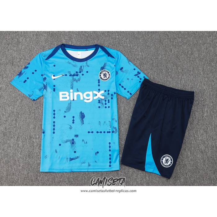 Chandal del Chelsea 2024-2025 Manga Corta Azul - Pantalon Corto